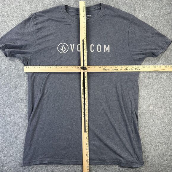 Volcom Shirt Mens XL Gray Logo Graphic Short Sleeve Cotton Blend Tee Casual - Picture 4 of 7